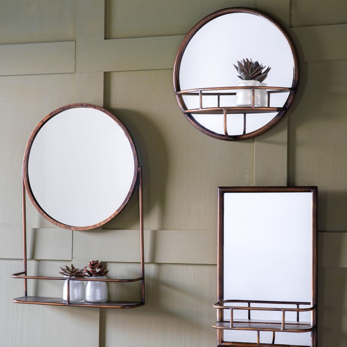 Gallery Direct Milton Round Mirror Bronze 400mm