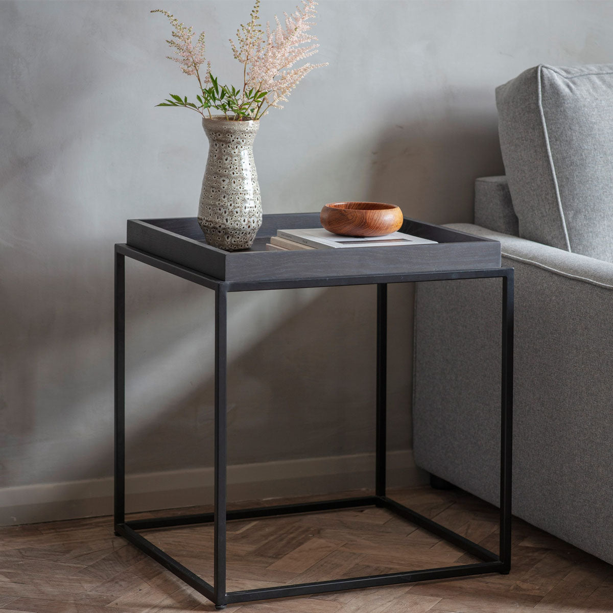 Gallery Direct Forden Tray Side Table Black 550x550x600mm