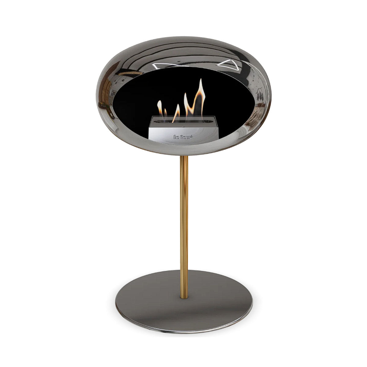 Le Feu Ground Steel Low - Chromed Silver - 25mm Pole Width
