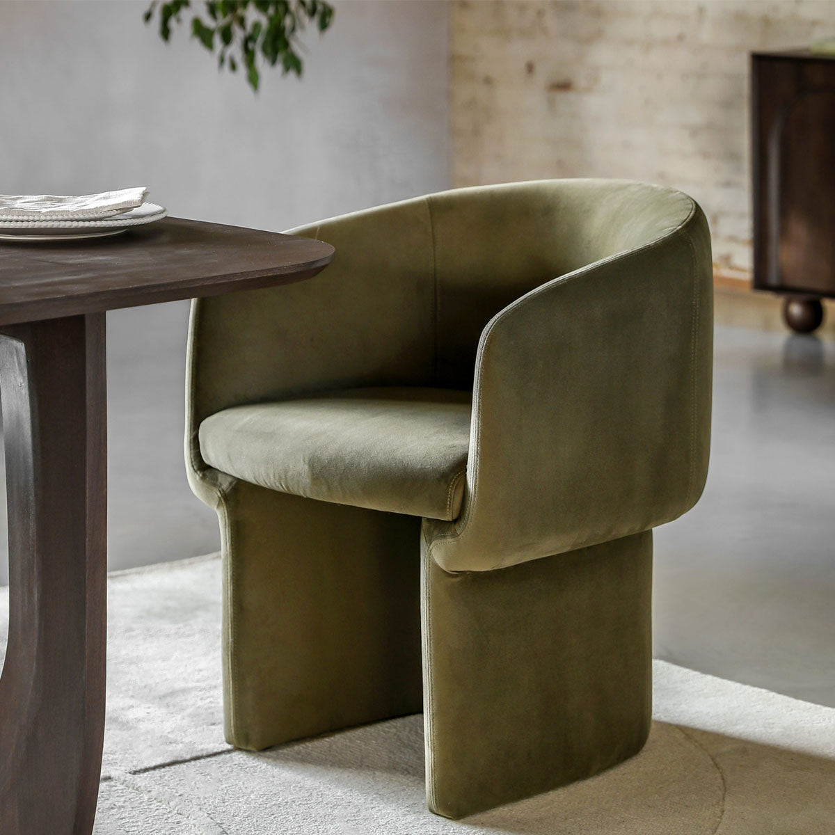 Gallery Direct Holm Dining Chair Moss Green 640x620x760mm