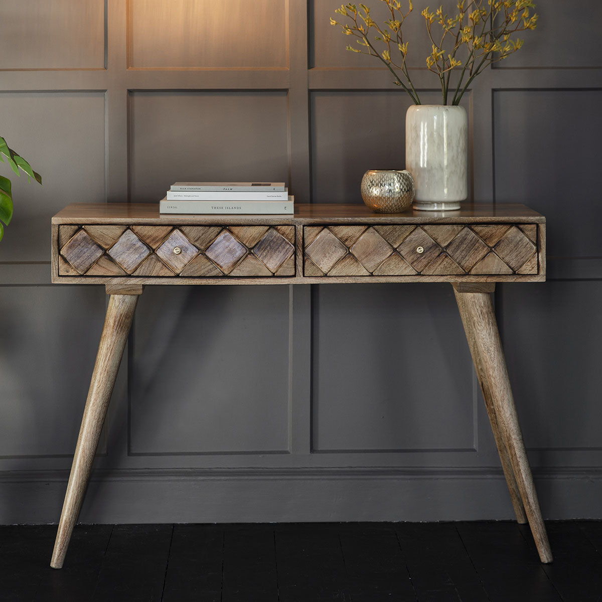 Gallery Direct Tuscany Console Table Burnt Wax 1100x450x760mm