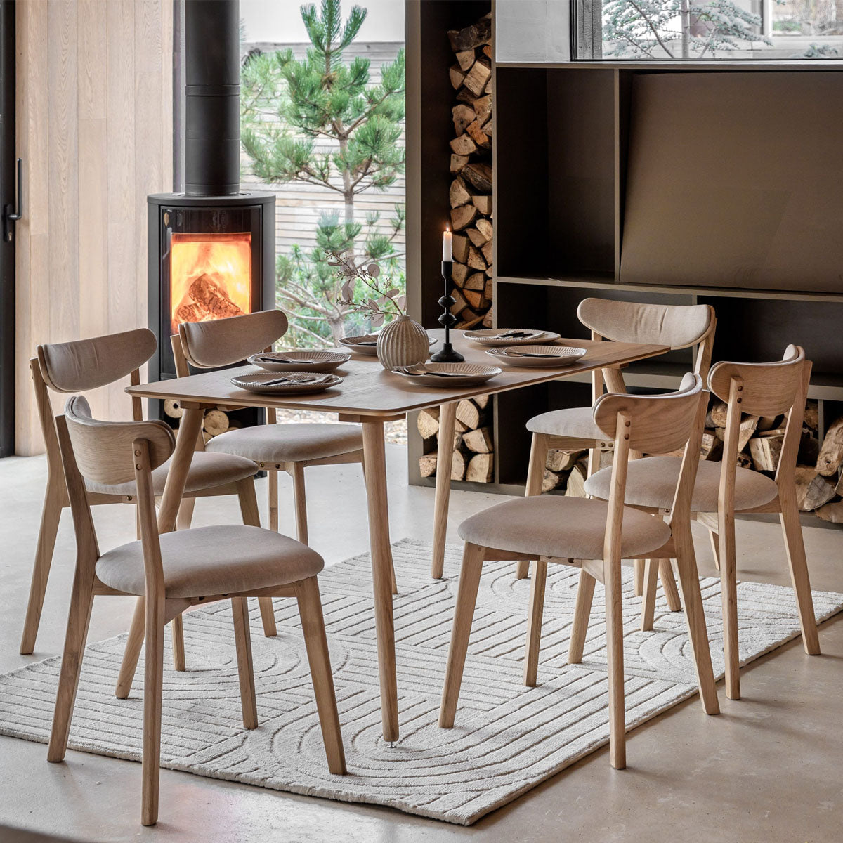 Gallery Direct Hatfield Dining Table Natural 1500x800x750mm