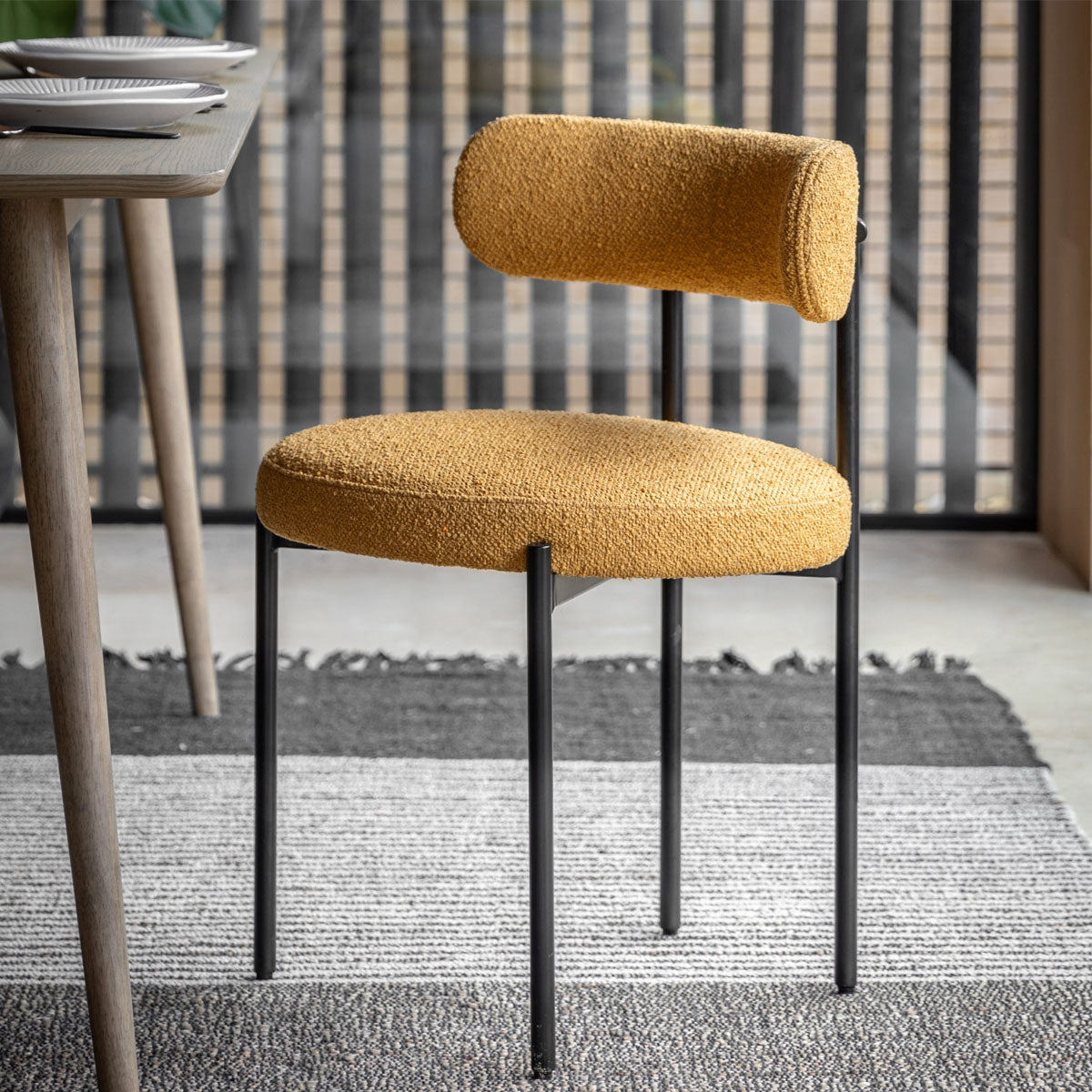 Gallery Direct Aveley Dining Chair Ochre (2pk) 525x510x750mm