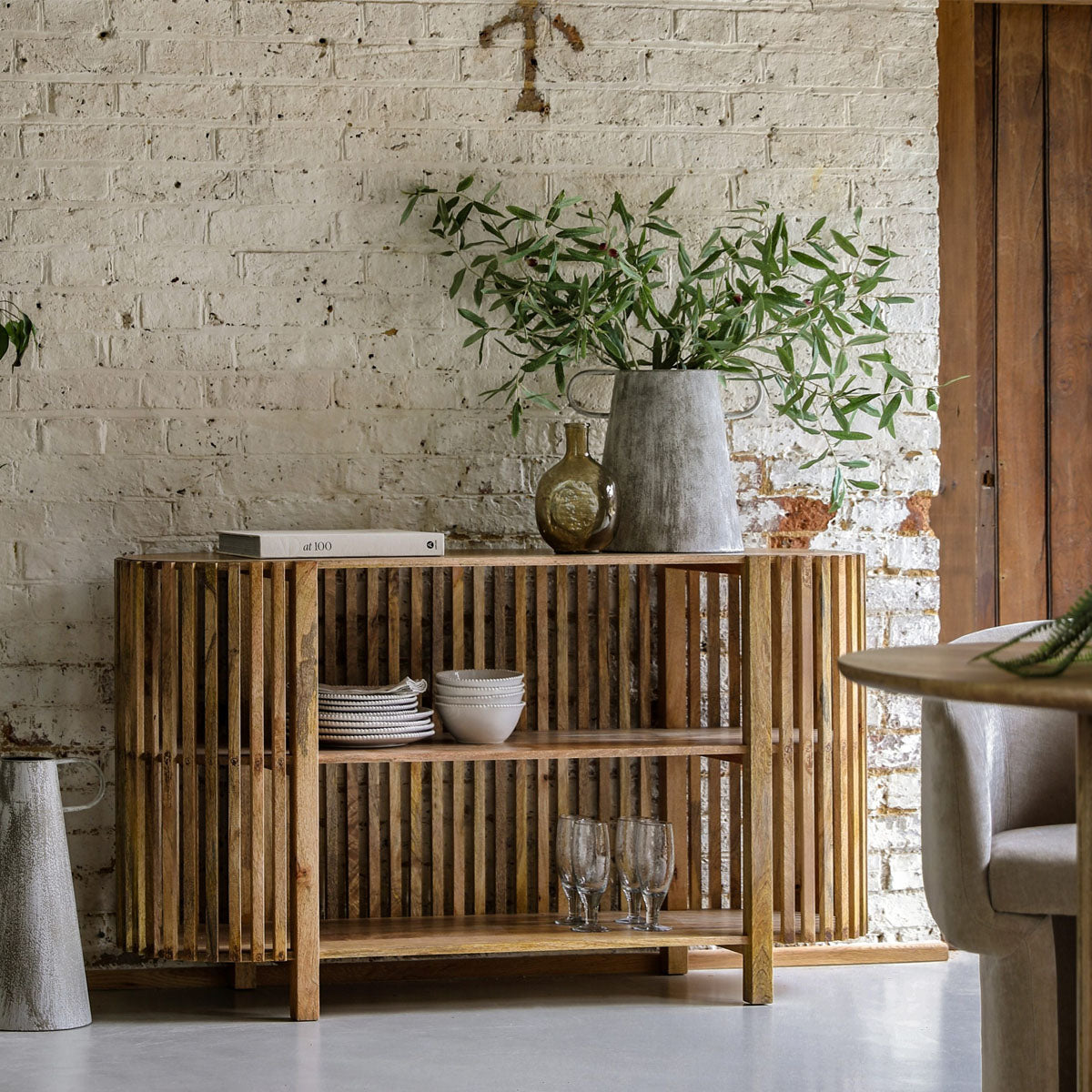 Gallery Direct Voss Slatted Console Table 1400x400x700mm