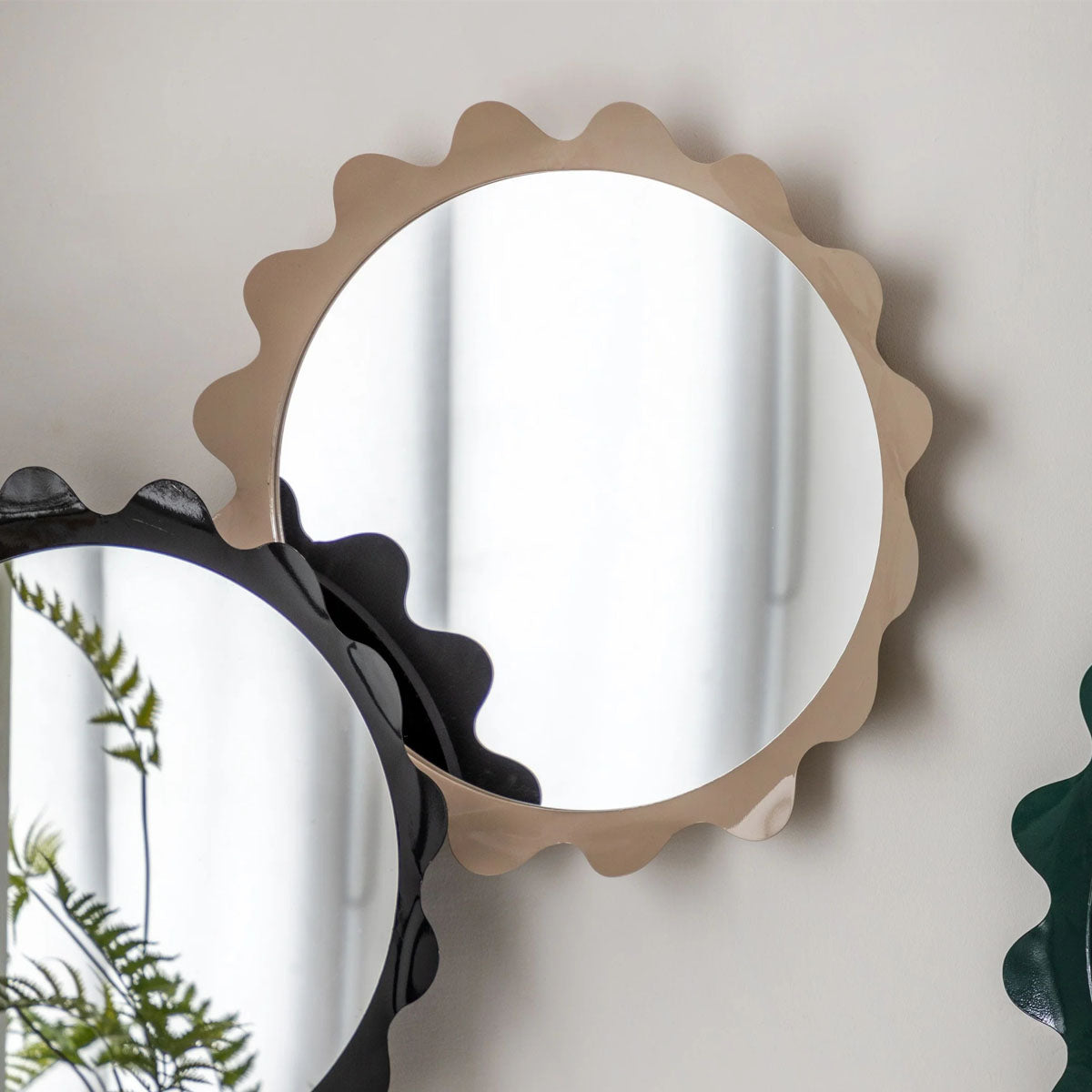 Gallery Direct Shoreditch Round Mirror Taupe 600mm