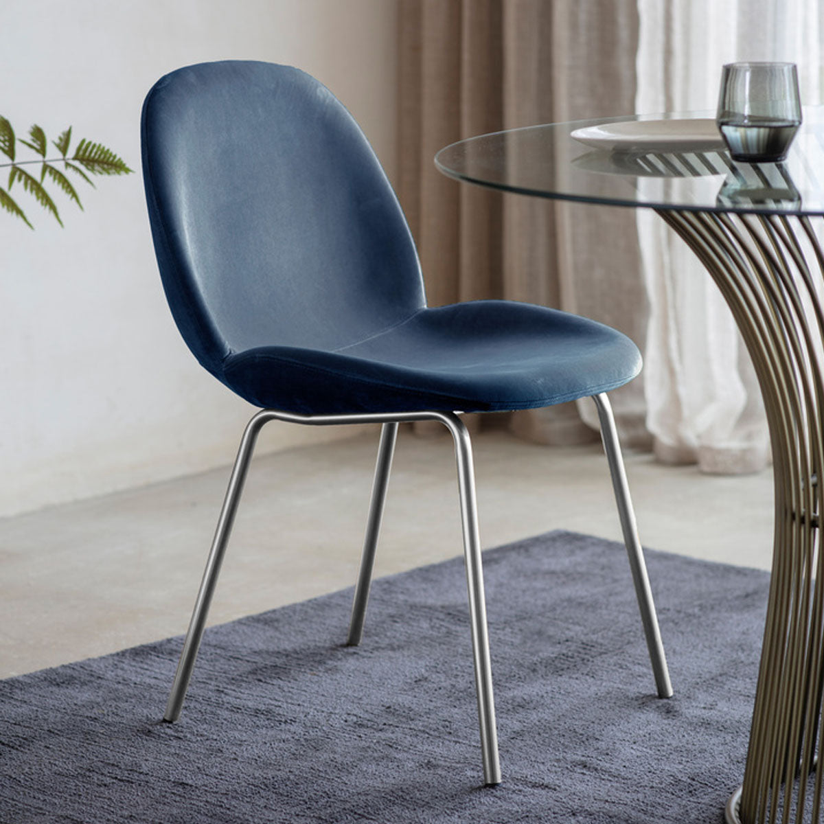 Gallery Direct Flanagan Chair Petrol Blue Velvet (2pk)