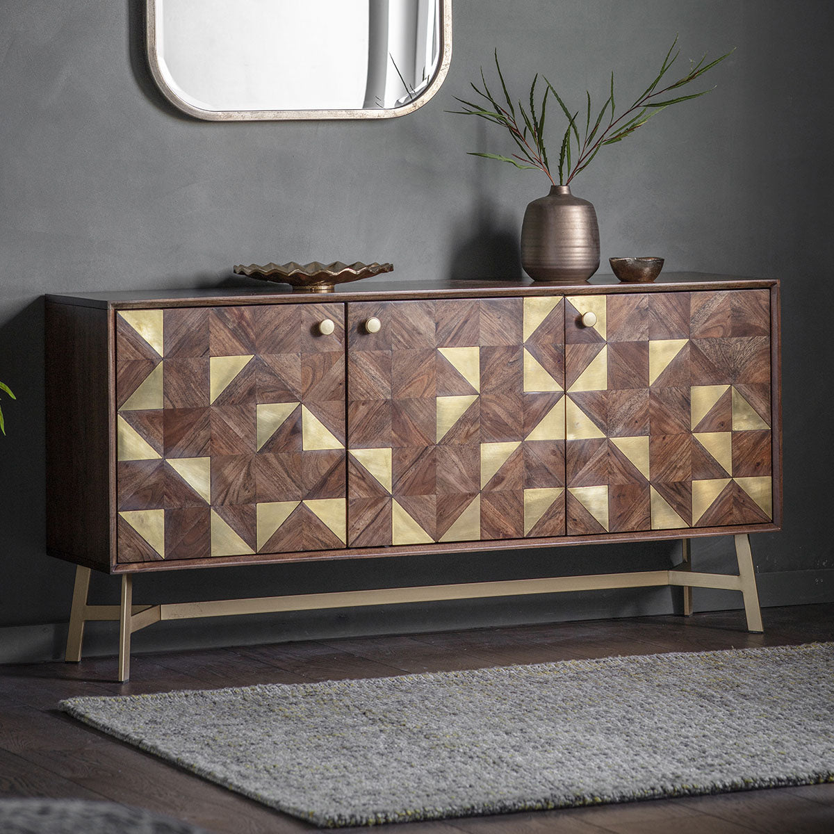 Gallery Direct Tate 3 door Sideboard 1420x350x700mm