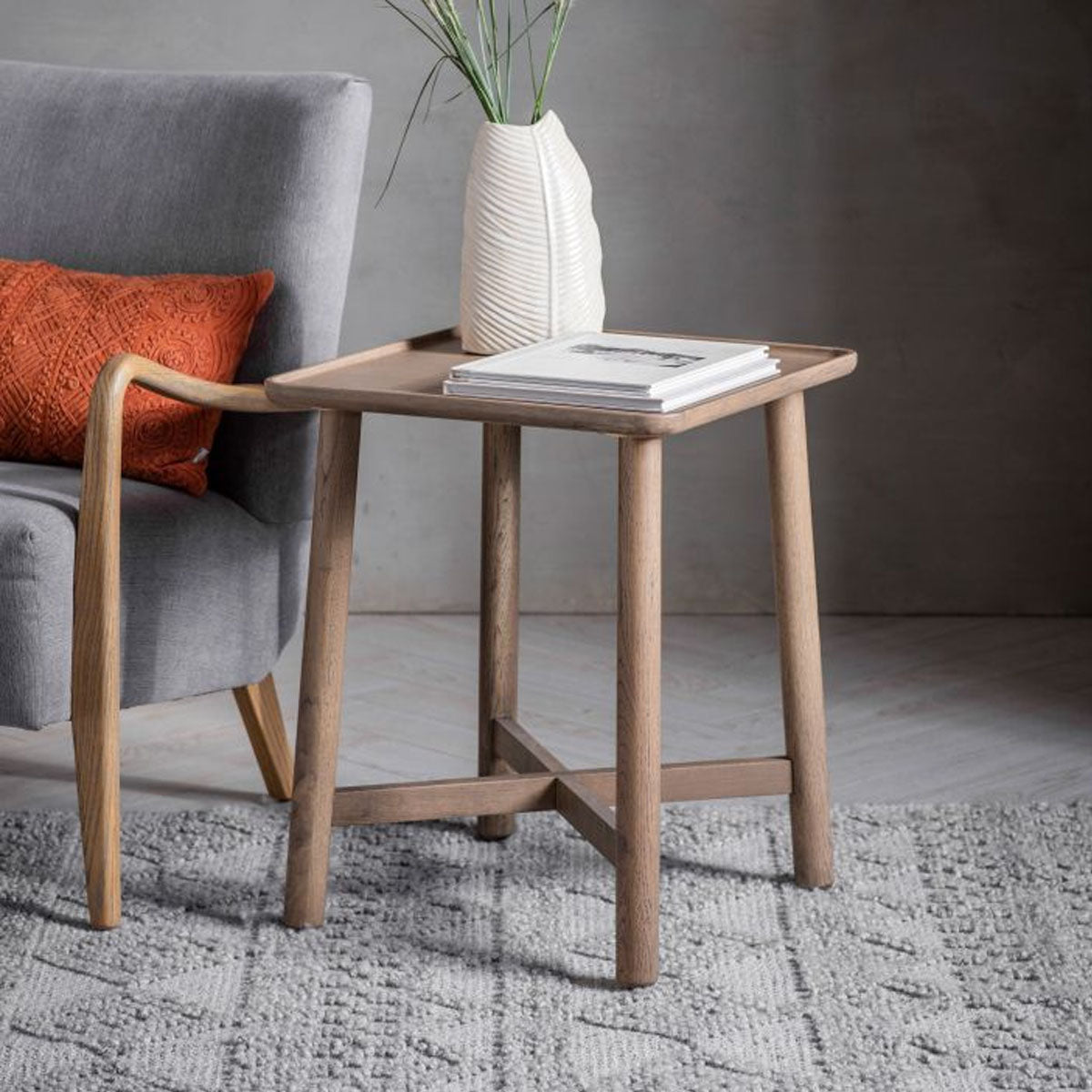Gallery Direct Kingham Side Table Grey 450x450x550mm