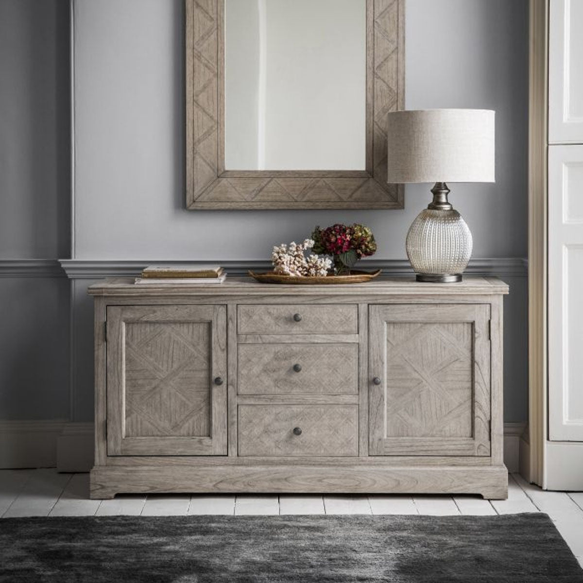 Gallery Direct Mustique 2 Door 3 Drawer Sideboard 1500x450x800mm