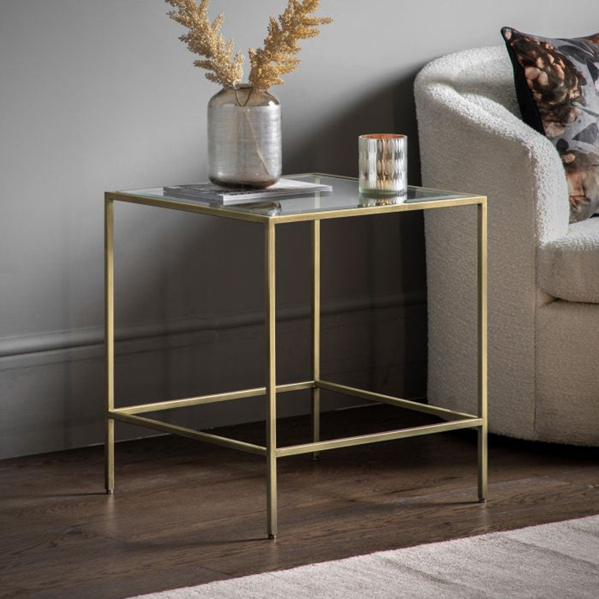 Gallery Direct Rothbury Side Table Champagne 500x500x550mm