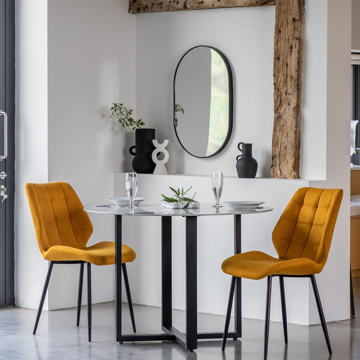 Gallery Direct Connolly Dining Table White Effect 1100x1100x750mm