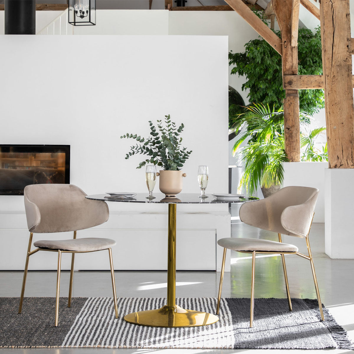 Gallery Direct Fielding Dining Table Black Effect 1100x1100x750mm