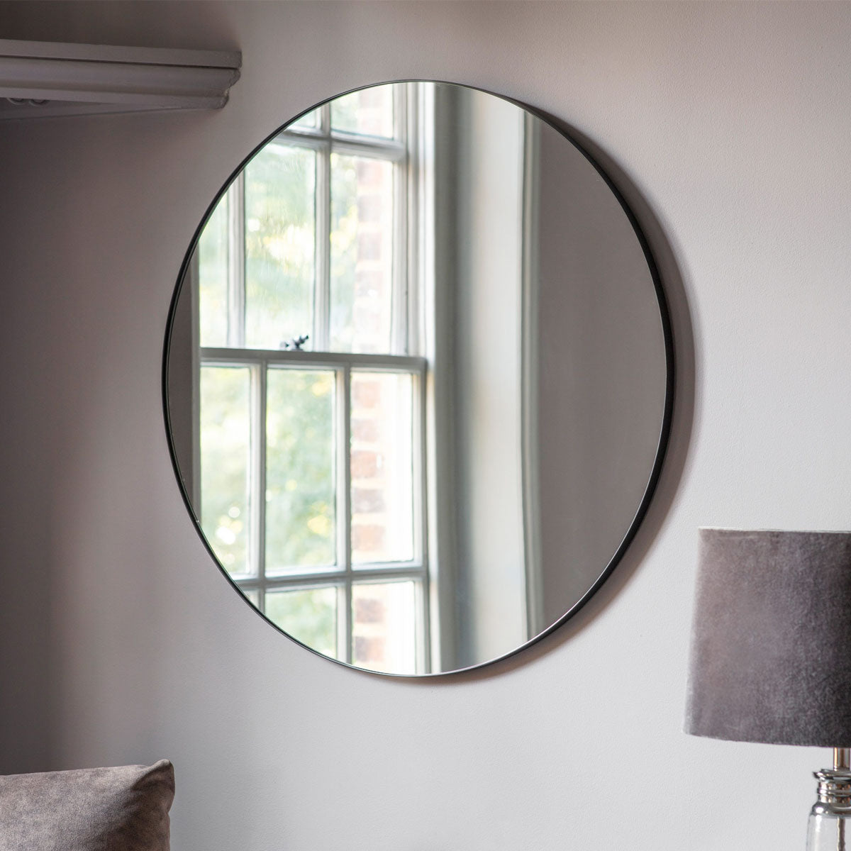 Gallery Direct Bowie Round Mirror Black 800x800mm
