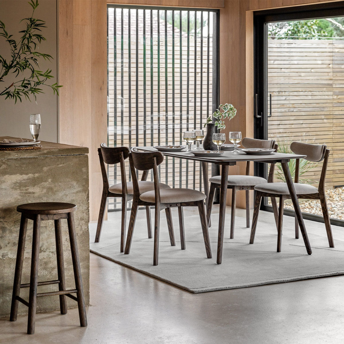 Gallery Direct Hatfield Dining Table Smoked 1500x800x750mm