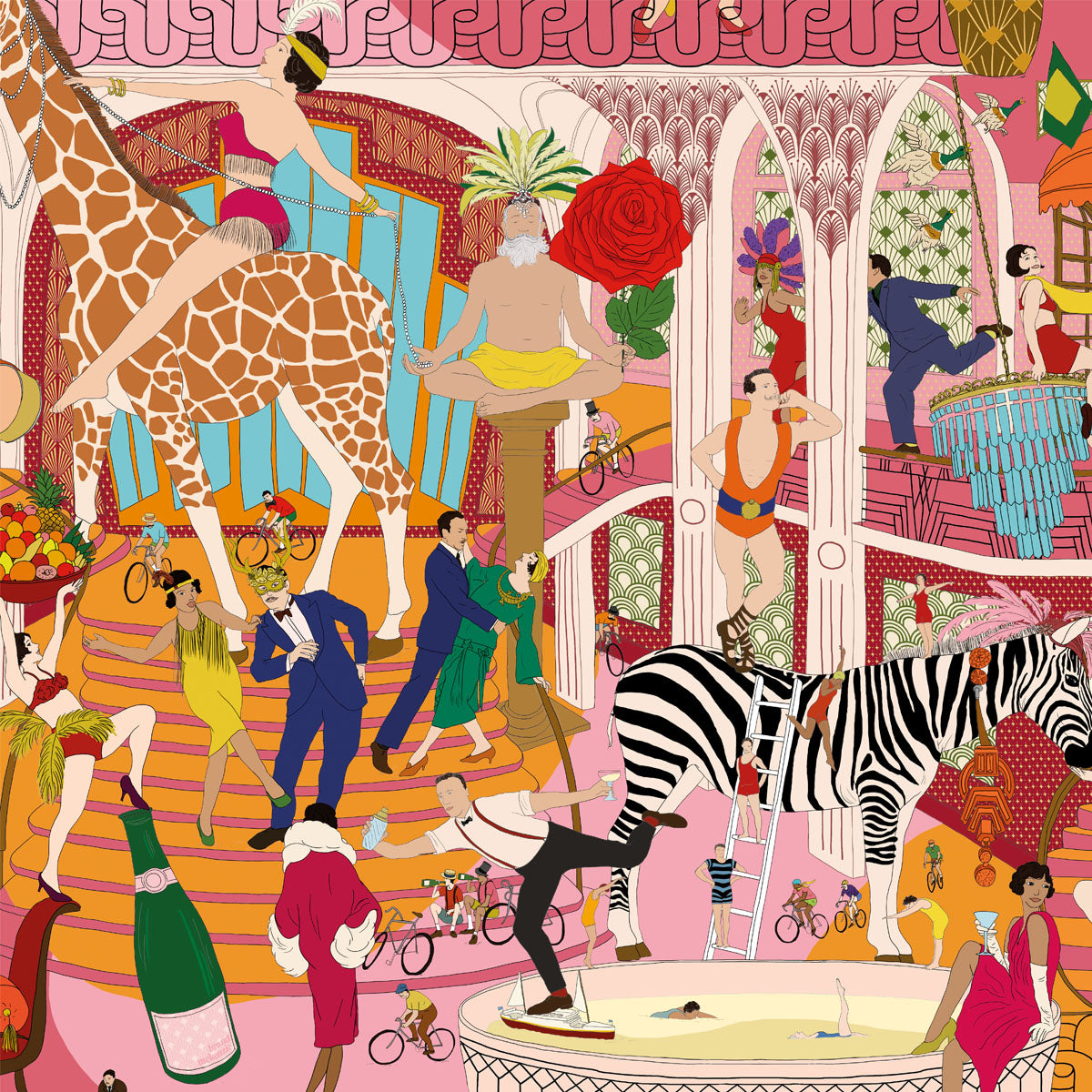 Brand McKenzie Mayhem Mansion Wallpaper - Pumpkin Pink