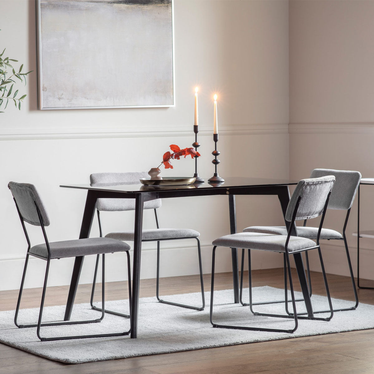 Gallery Direct Blair Rectangle Dining Table Black 1200x800x750mm