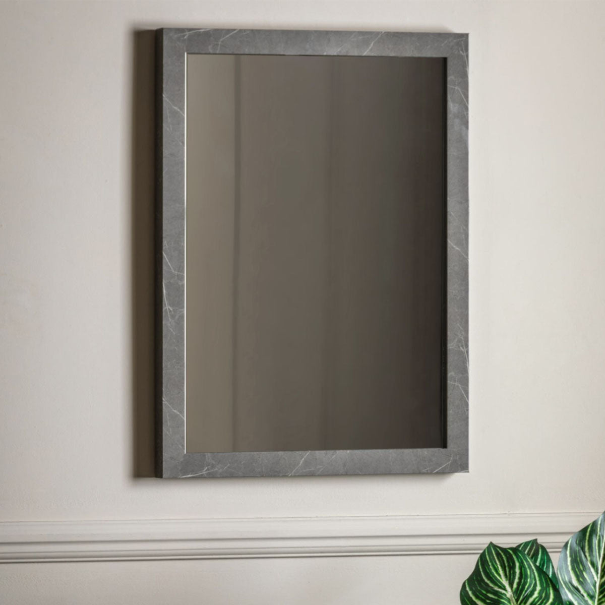 Gallery Direct Romano Rectangle Mirror Marbled Grey 570x770mm