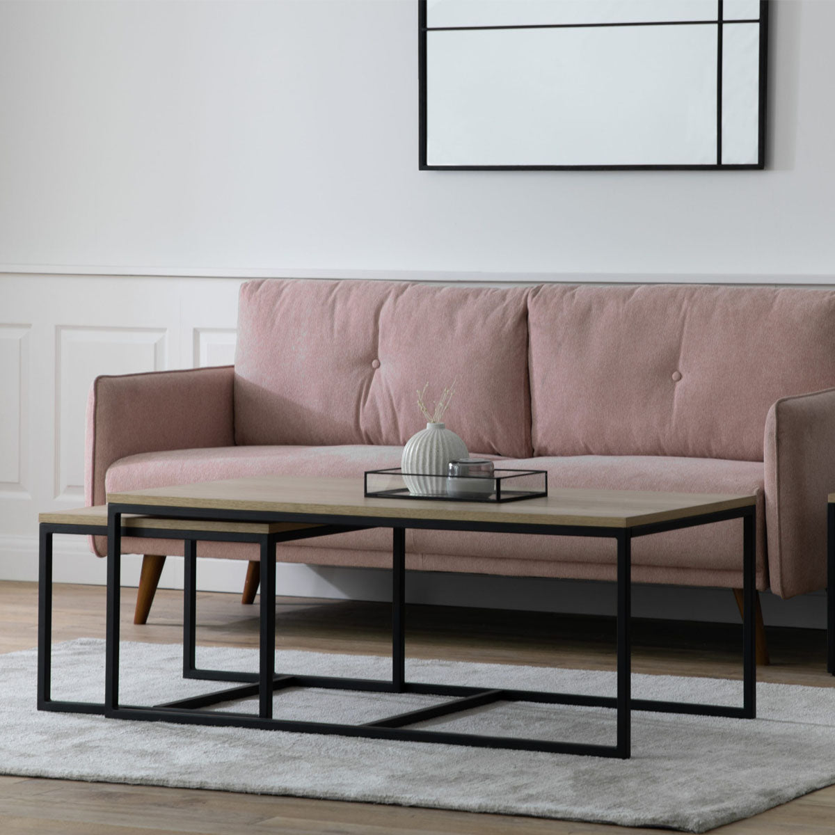 Gallery Direct Henley Coffee Table Nest 500x500x450mm