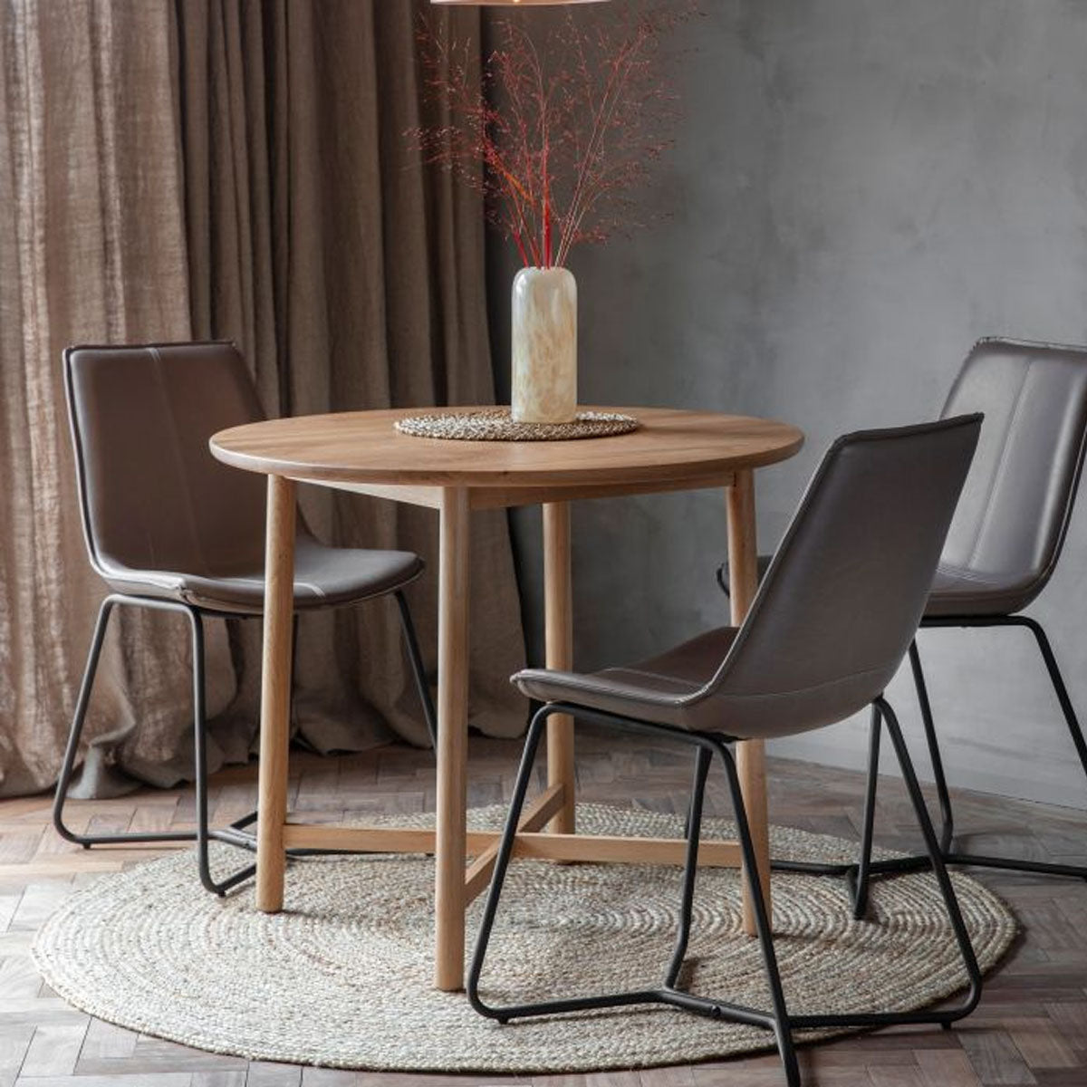 Gallery Direct Kingham Round Dining Table 900x900x750mm