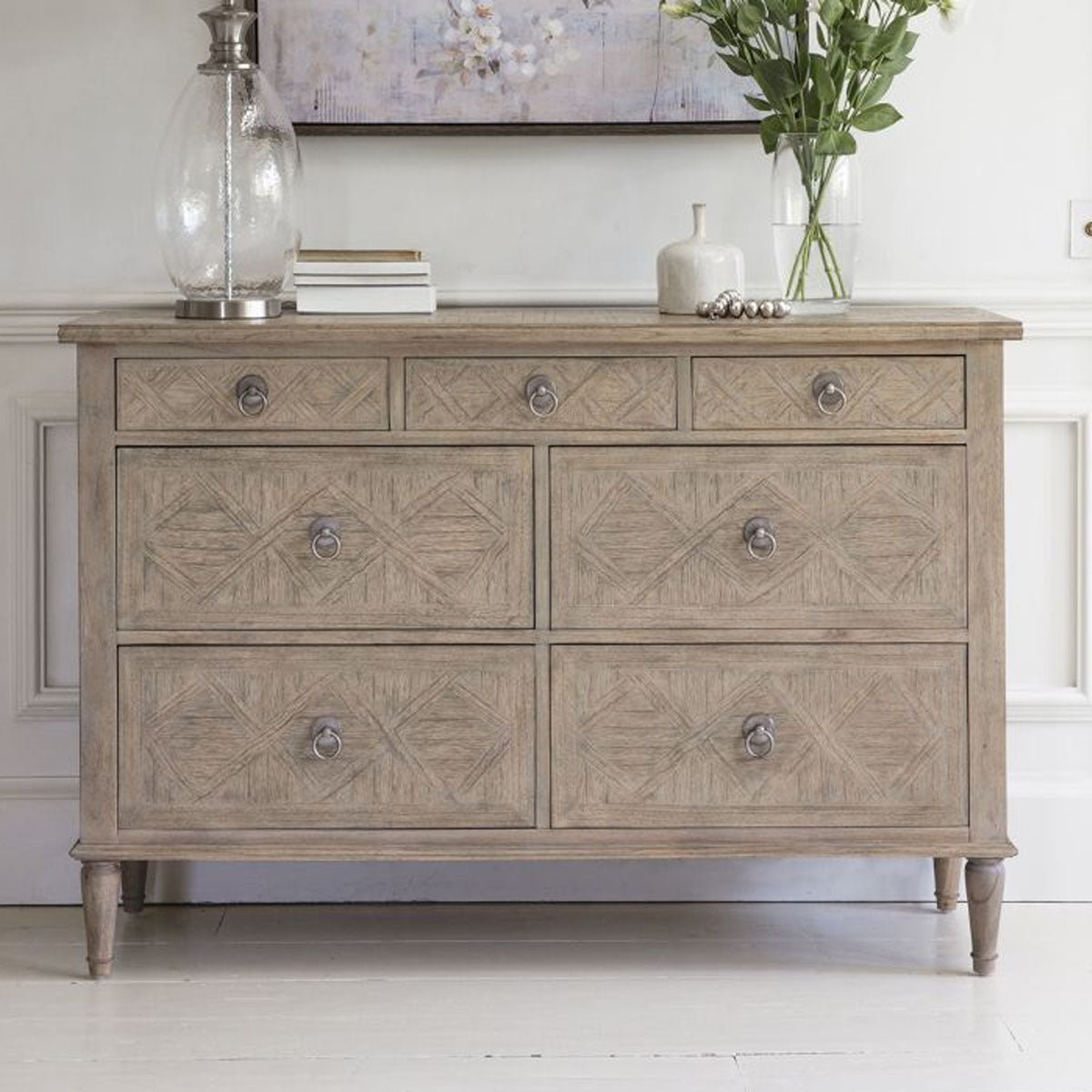 Gallery Direct Mustique 7 Drawer Chest 1300x450x885mm