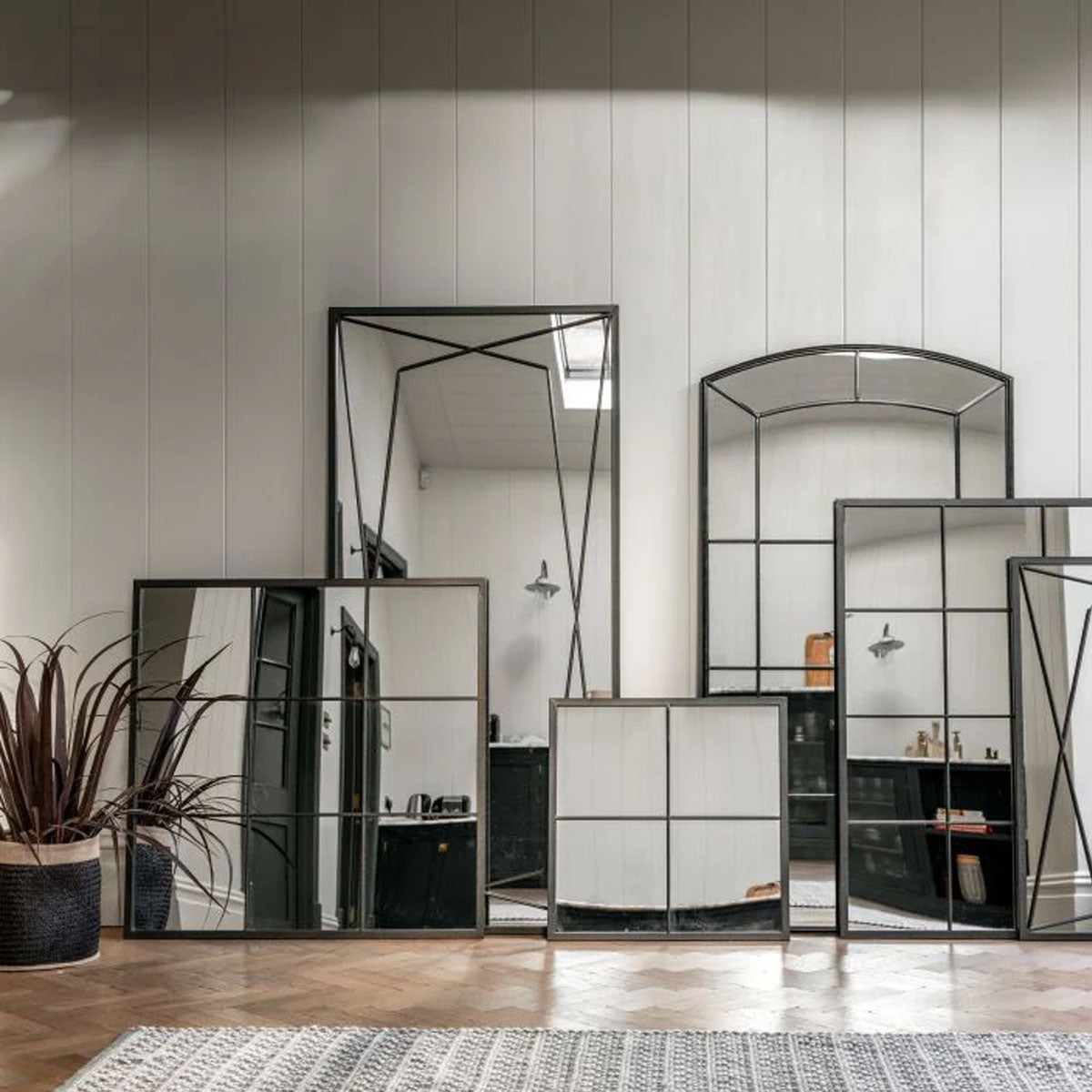 Gallery Direct Chafford Mirror Black 900x25x900mm
