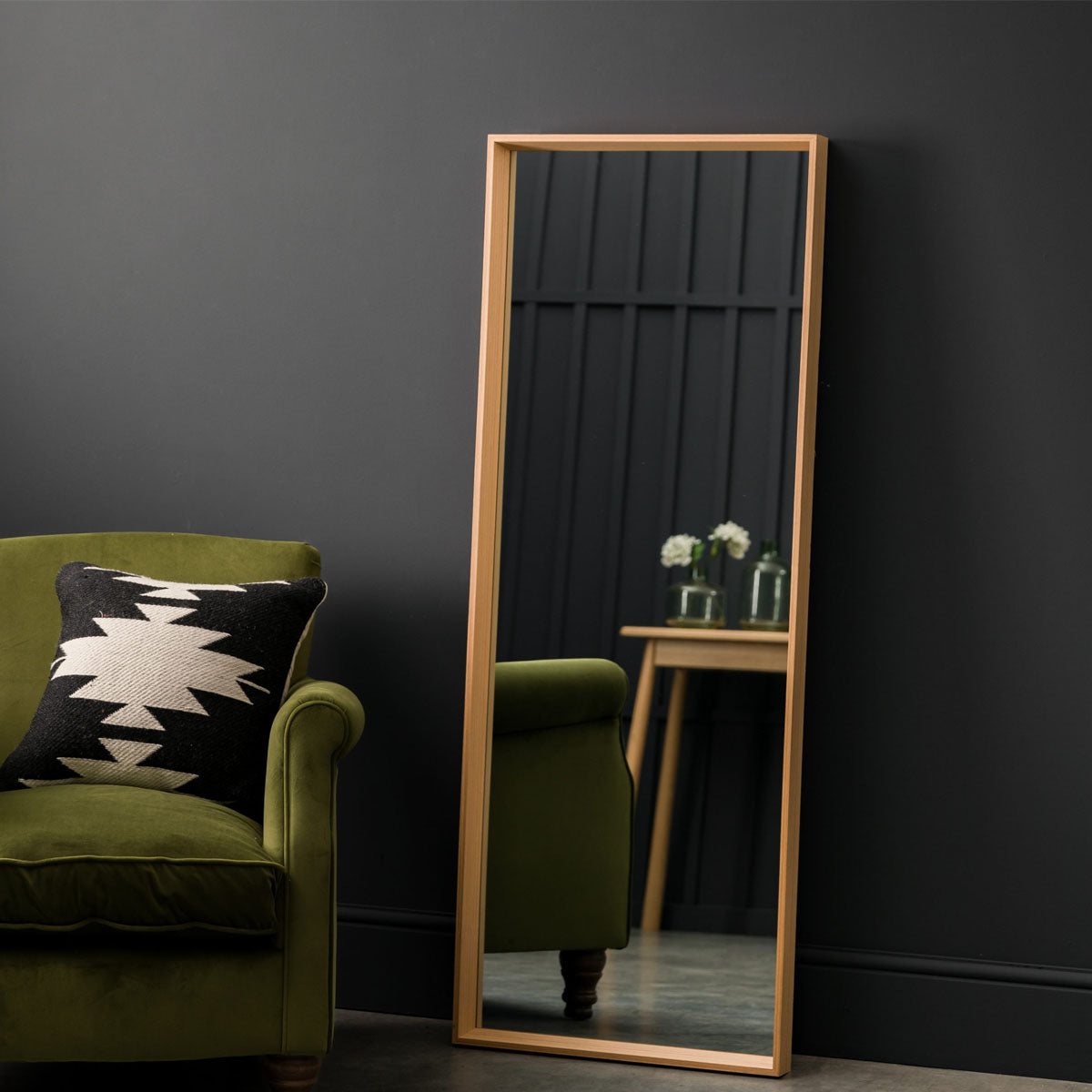 Gallery Direct Comet Mirror Long Oak 530x1425mm