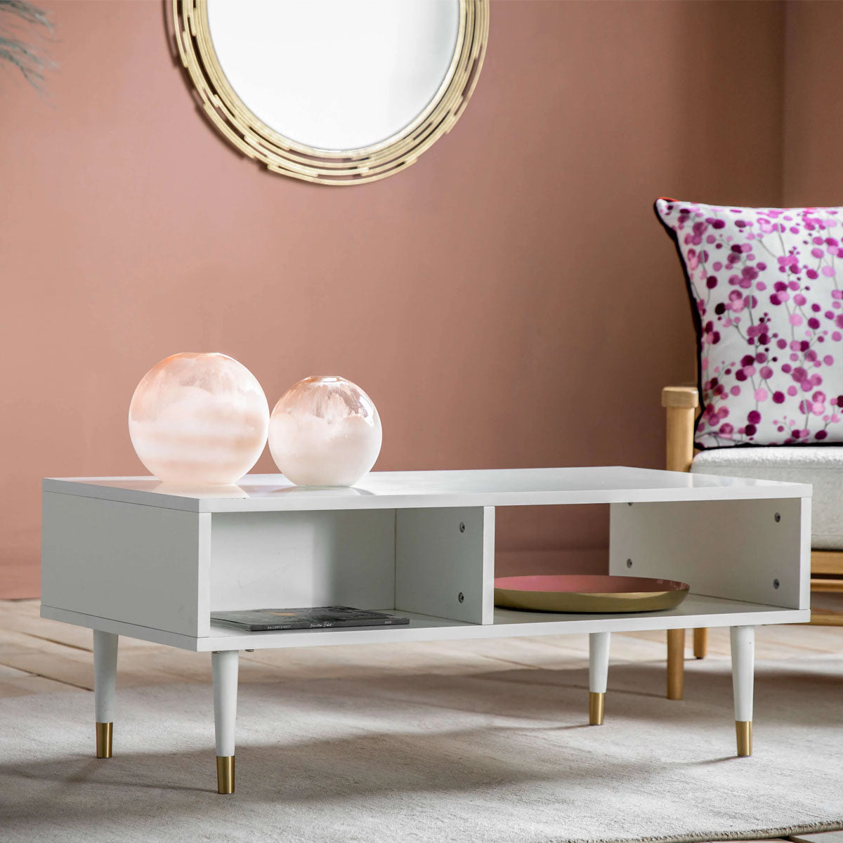 Gallery Direct Holbrook Coffee Table White 1000x500x400mm