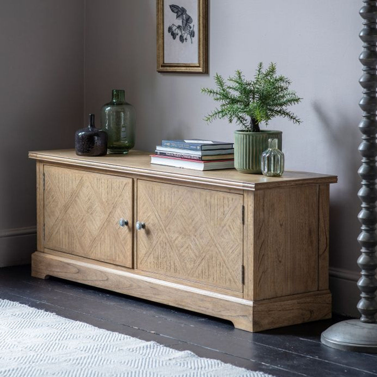 Gallery Direct Mustique 2 Door Media Unit 1300x400x500mm