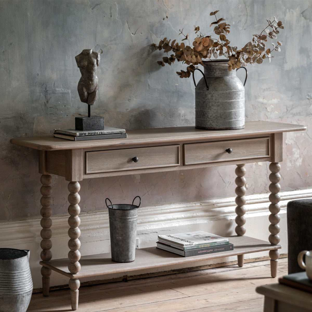 Gallery Direct Artisan 2 Drawer Console Table 1650x400x800mm