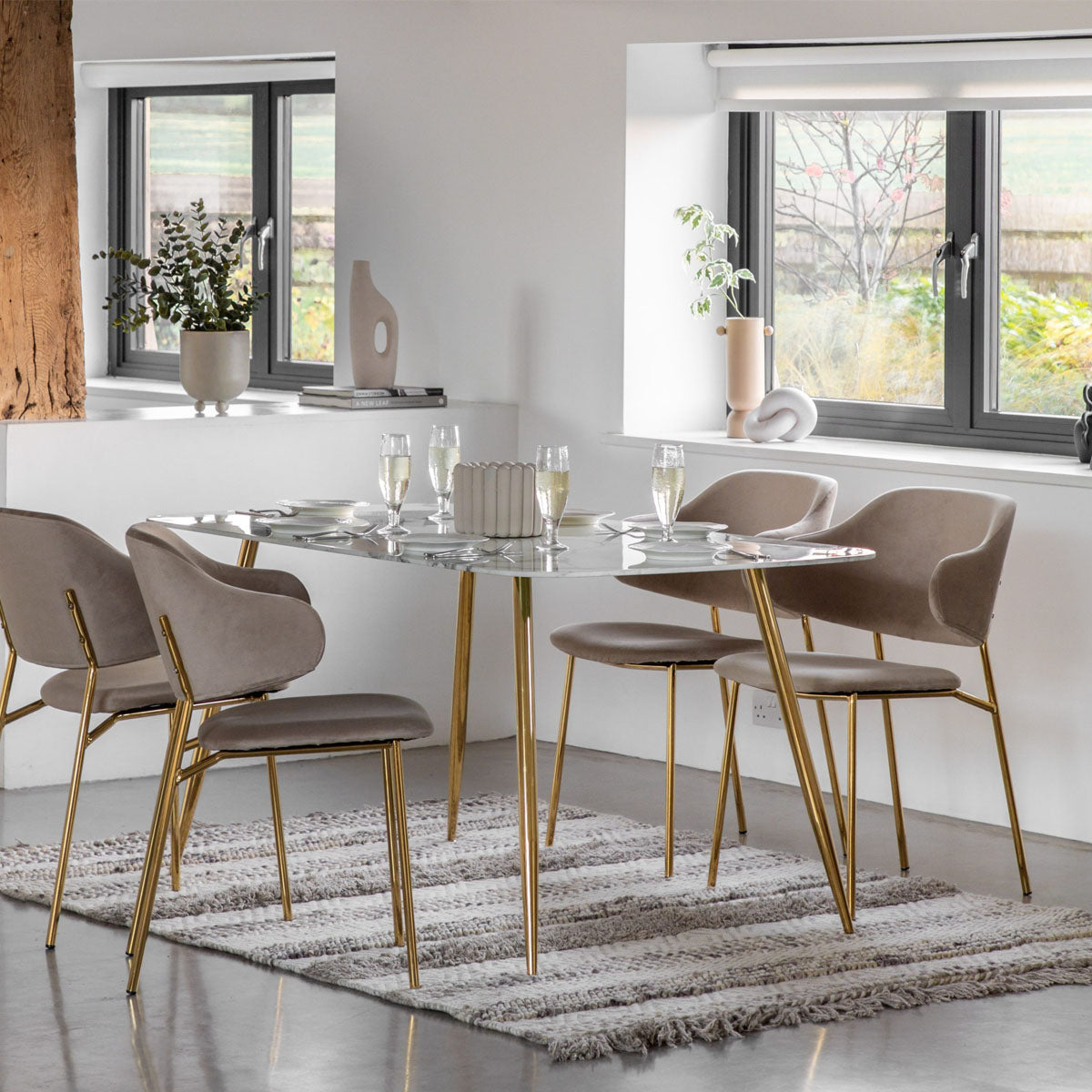 Gallery Direct Evans Dining Table White Effect 1600x900x750mm