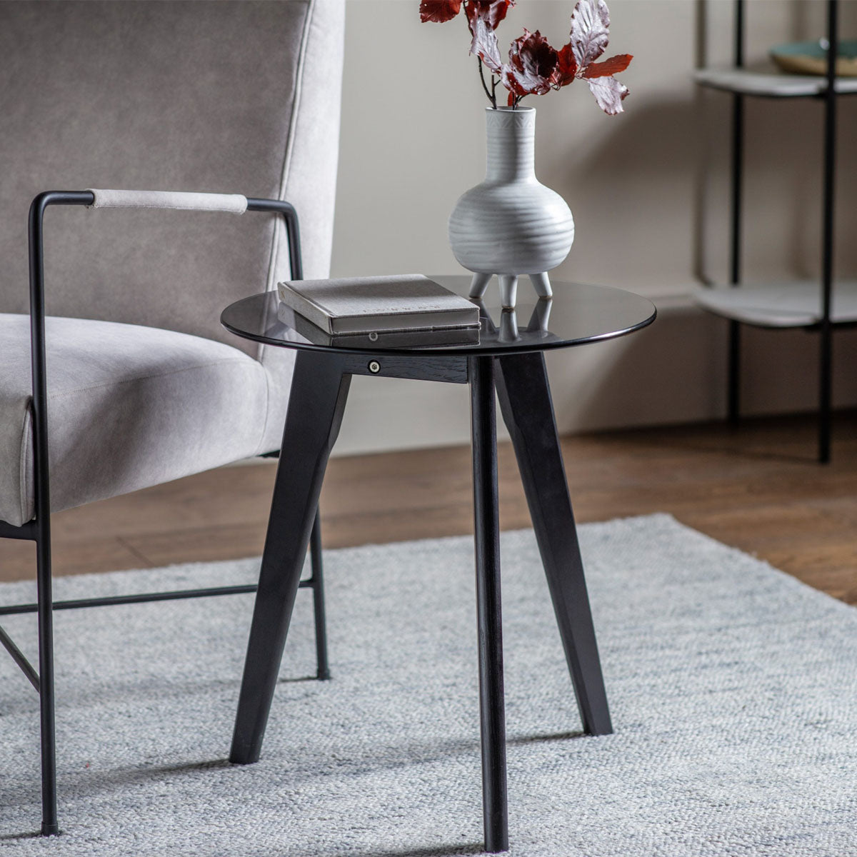 Gallery Direct Blair Round Side Table Black 450x450x500mm