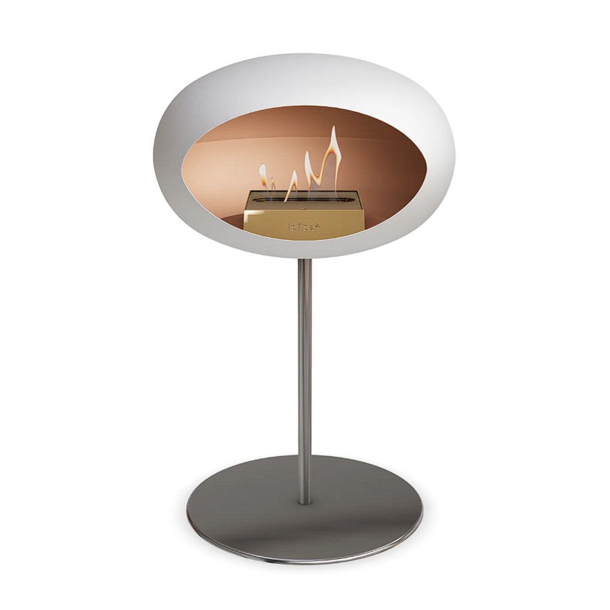 Le Feu Ground Steel Low - White - 25mm Pole Width