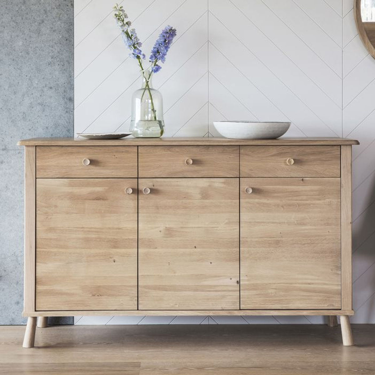 Gallery Direct Wycombe 3 Door 3 Drawer Sideboard 1400x475x850mm