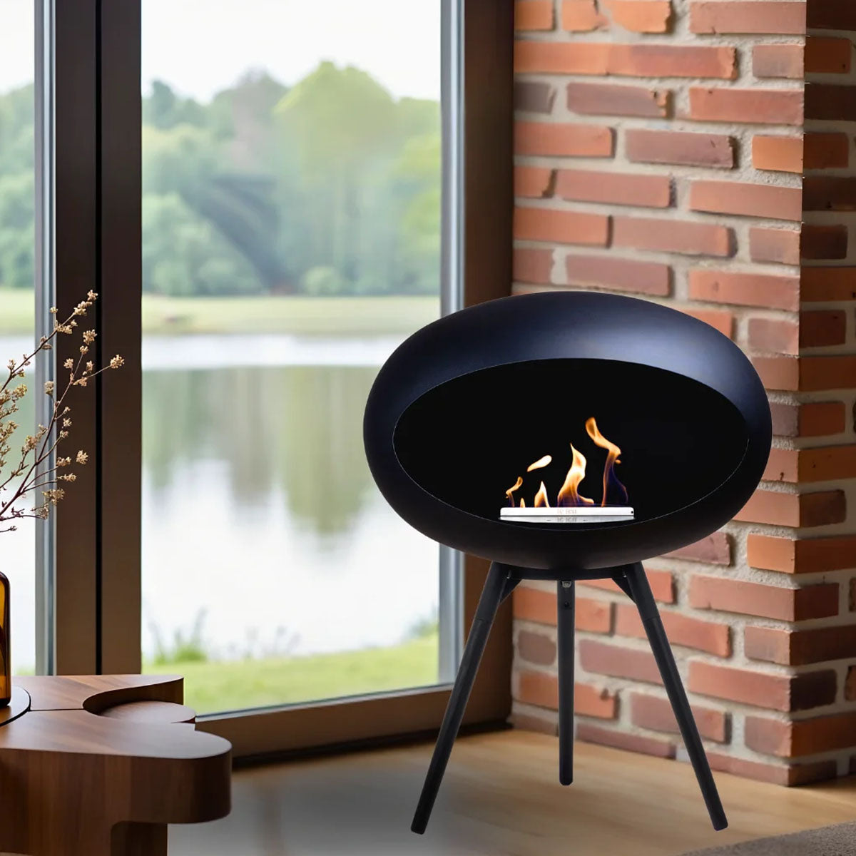 Le Feu Dome 625 - Black Ground Wood Low