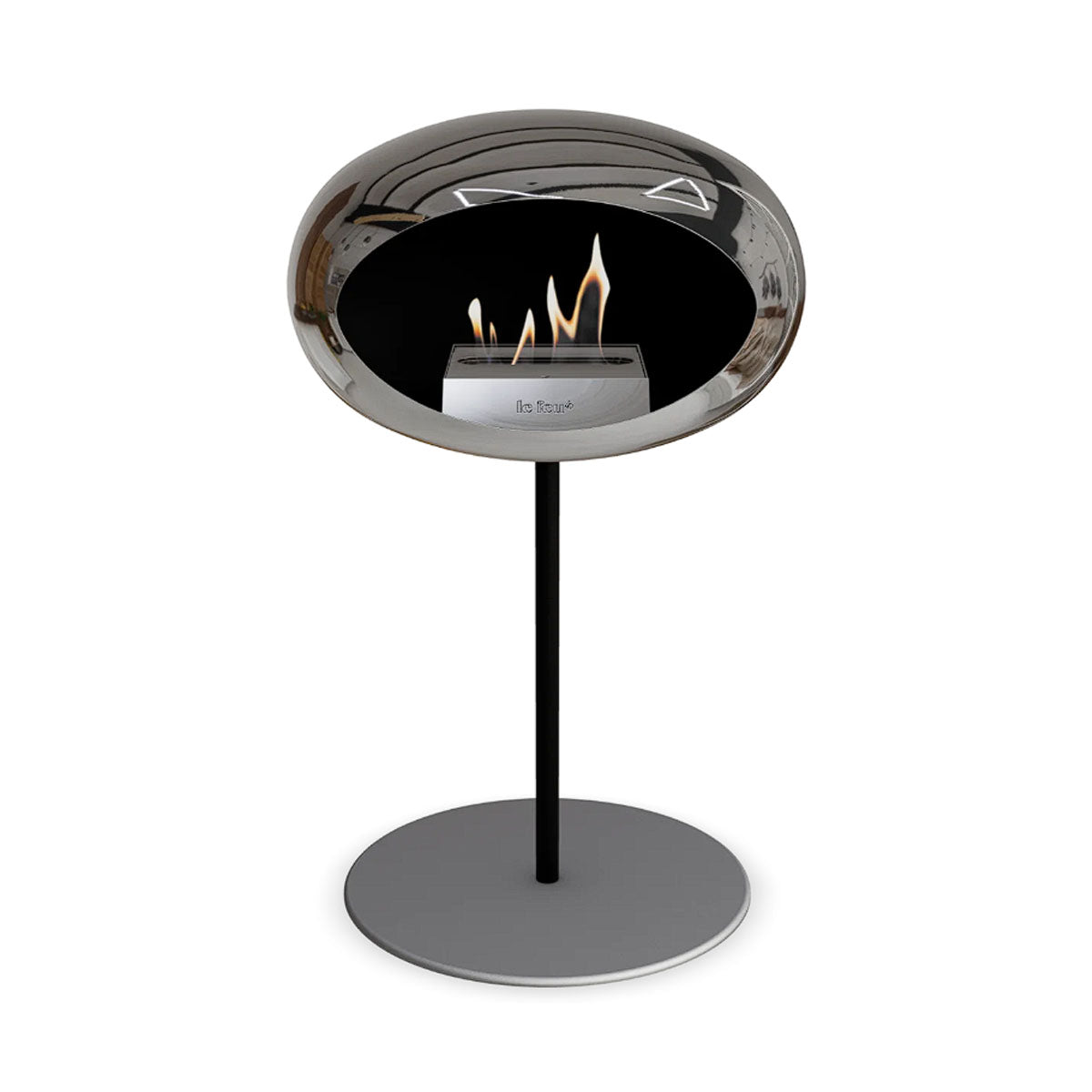 Le Feu Ground Steel Low - Chromed Silver - 25mm Pole Width