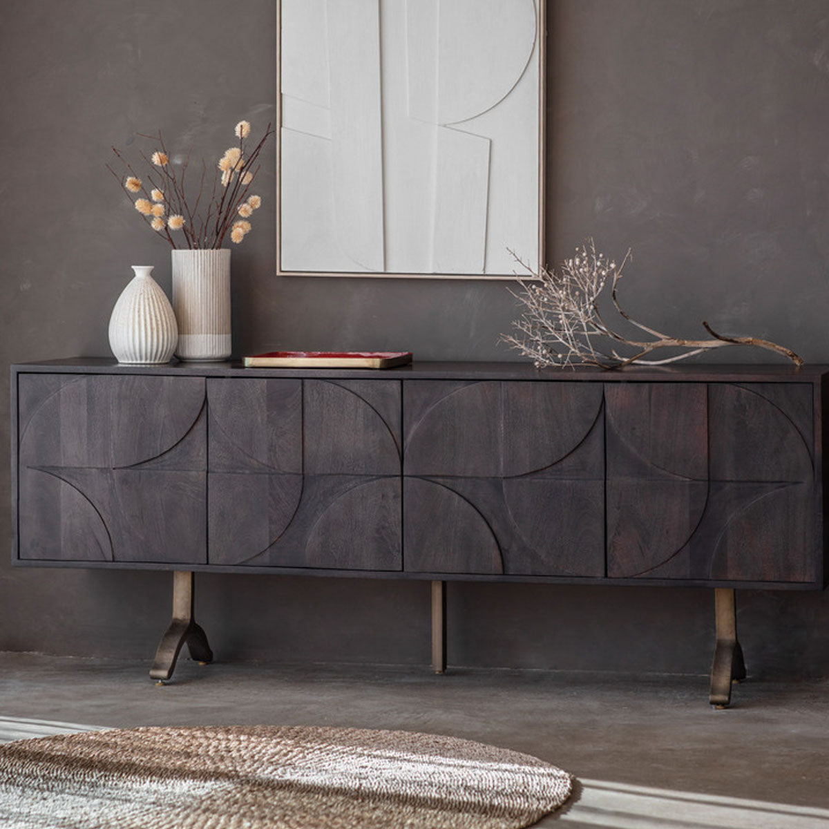 Gallery Direct Sharma 4 Door Sideboard 1800x400x700mm