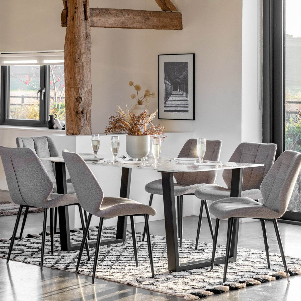 Gallery Direct Davidson Dining Table White Effect 1600x900x750mm