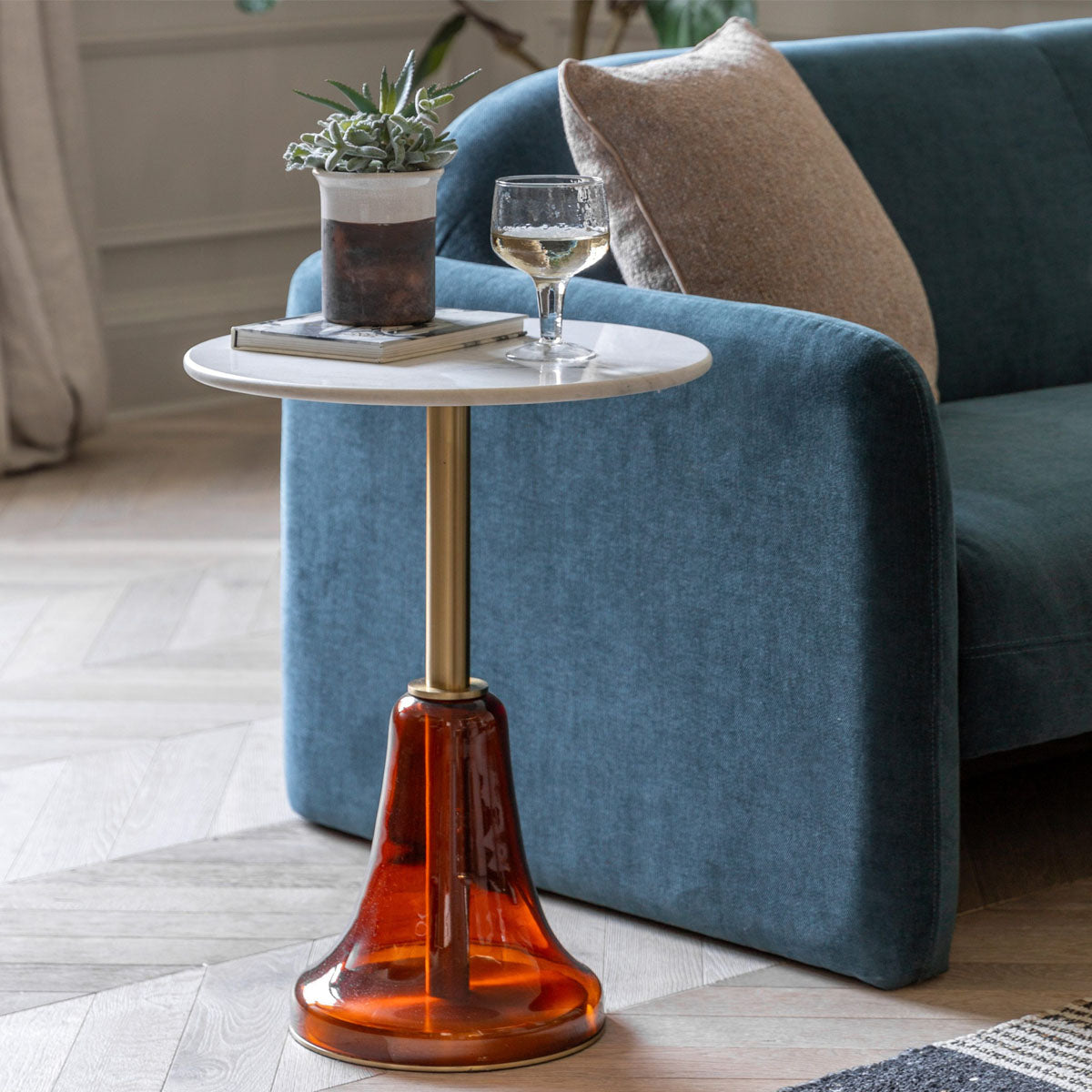 Gallery Direct Bilbao Side Table Orange 460x460x640mm