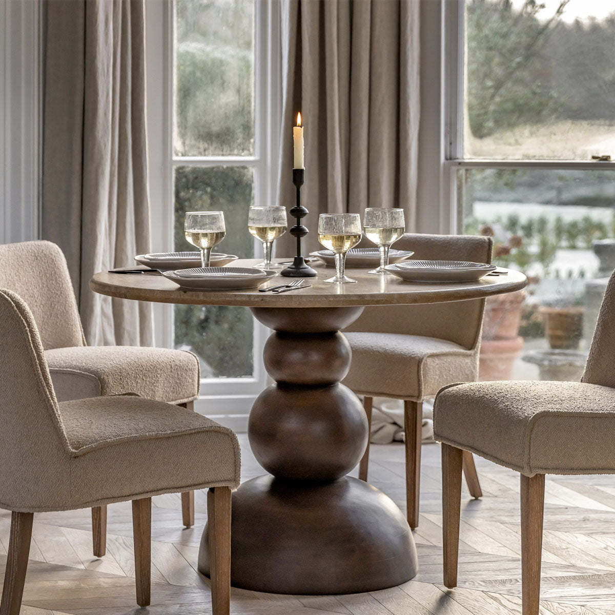 Gallery Direct Sculpt Round Dining Table 1100x1100x730mm