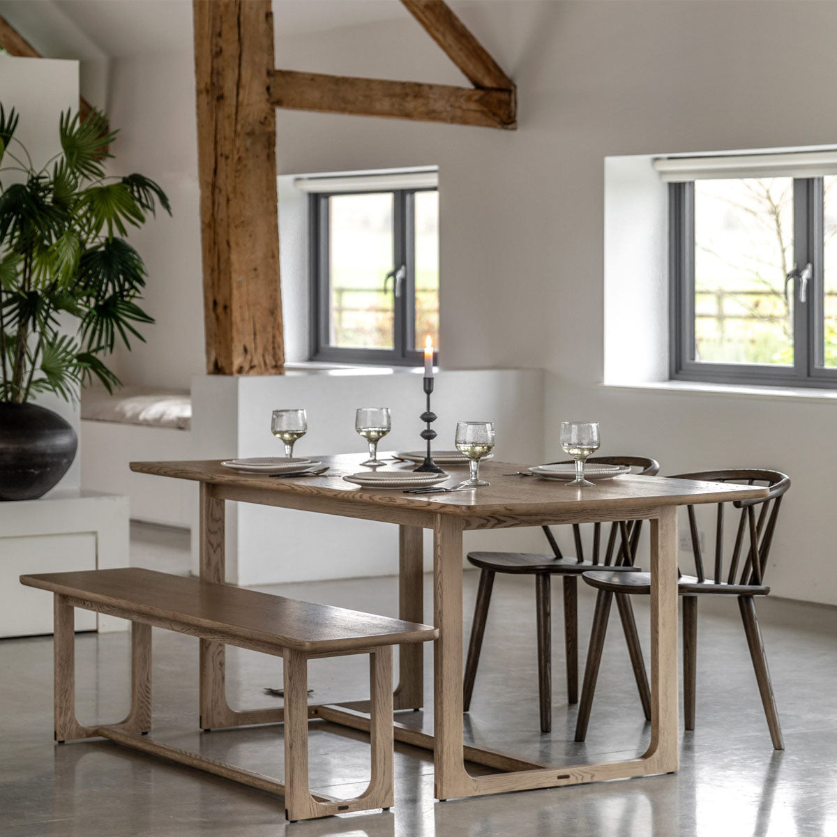 Gallery Direct Craft Dining Table Smoked 1800x950x750mm