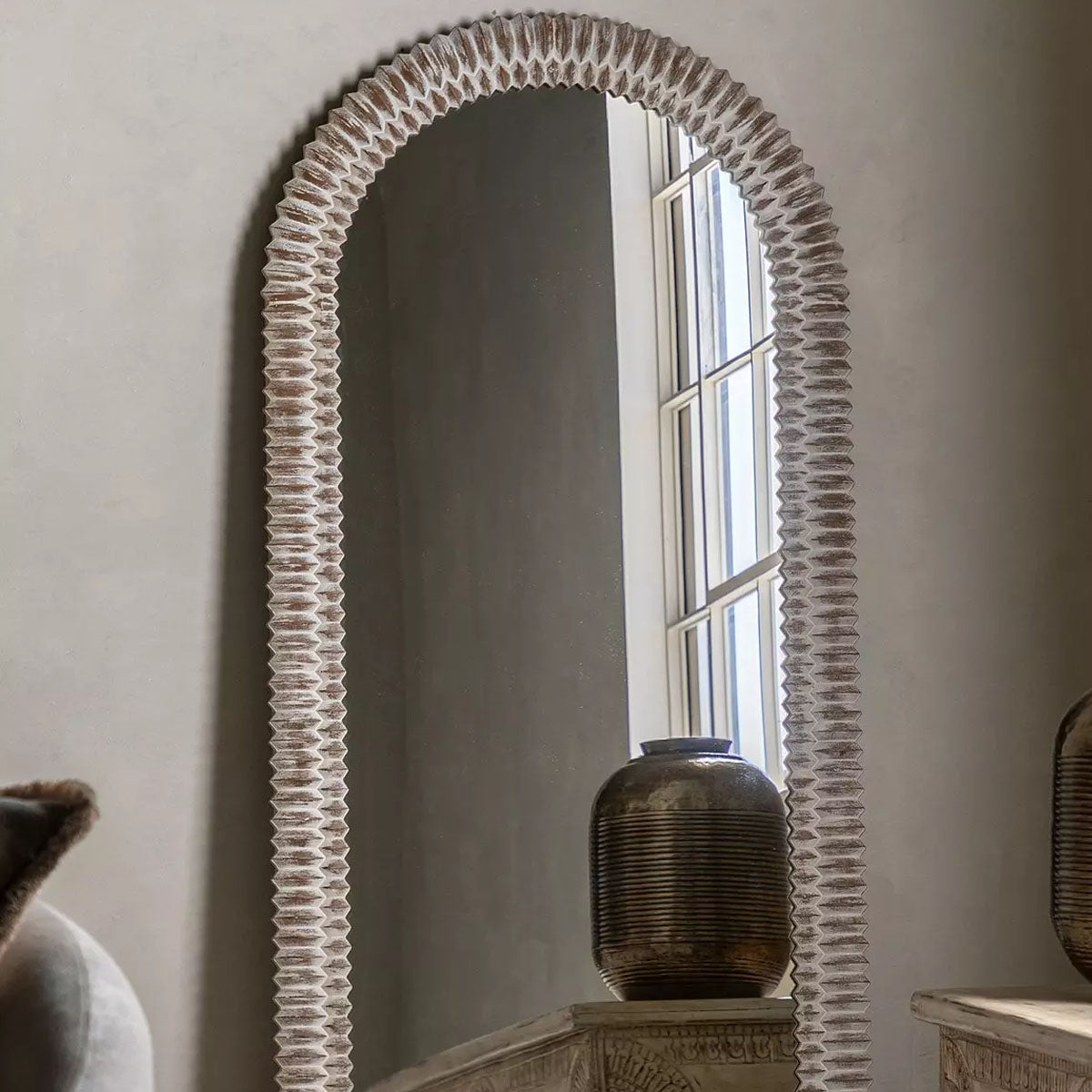 Gallery Direct Pimlico Arch Leaner White Wash 770x1700mm