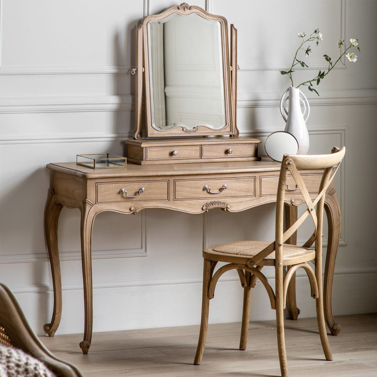 Gallery Direct Chic Dressing Table Weathered 1260x450x760mm