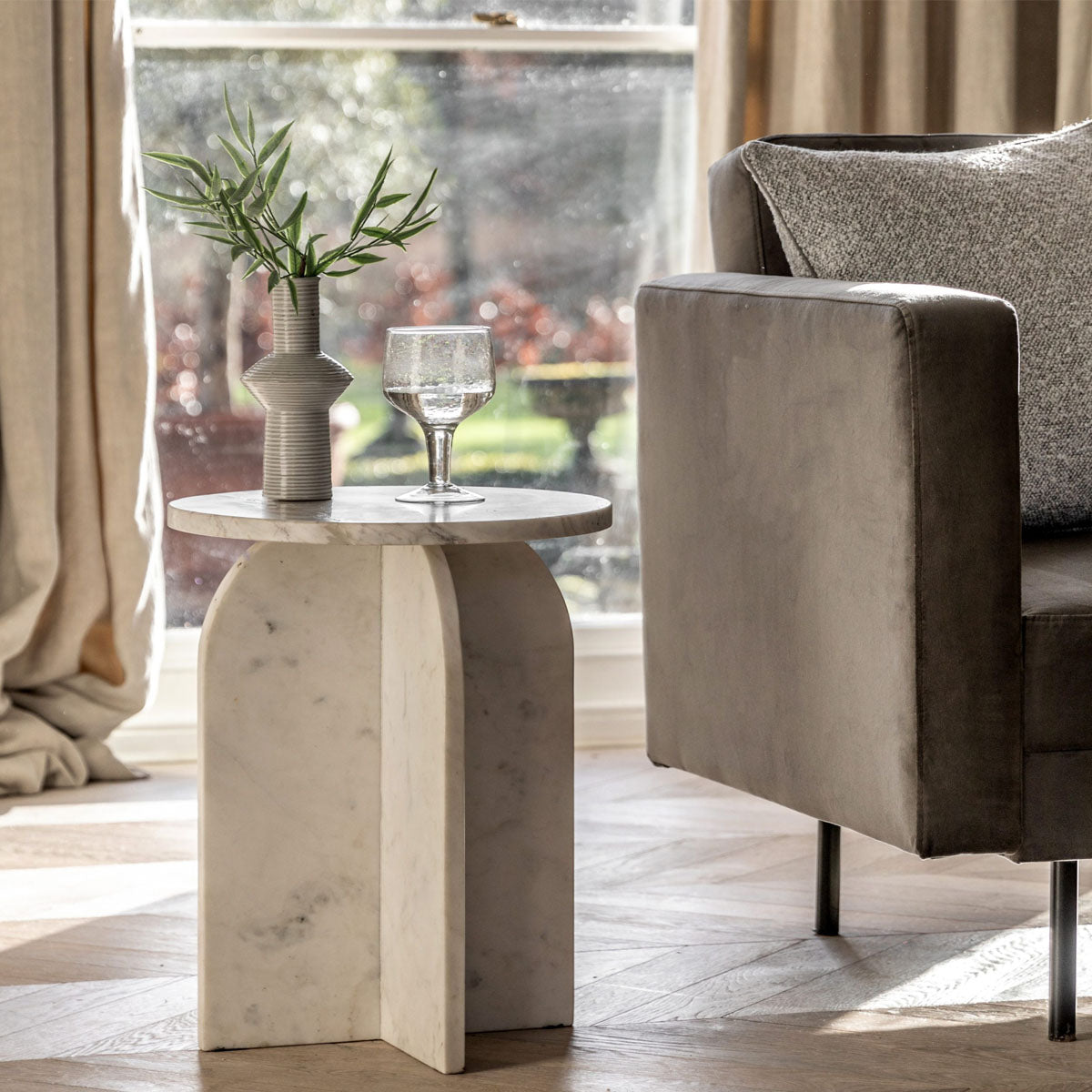 Gallery Direct Amalfi Side Table White 400x400x500mm