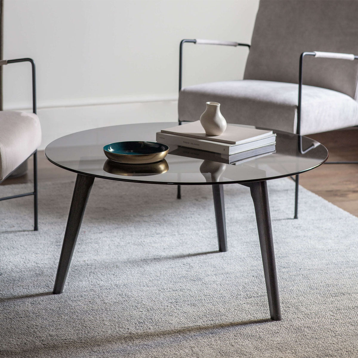 Gallery Direct Blair Round Coffee Table Black 900x900x450mm