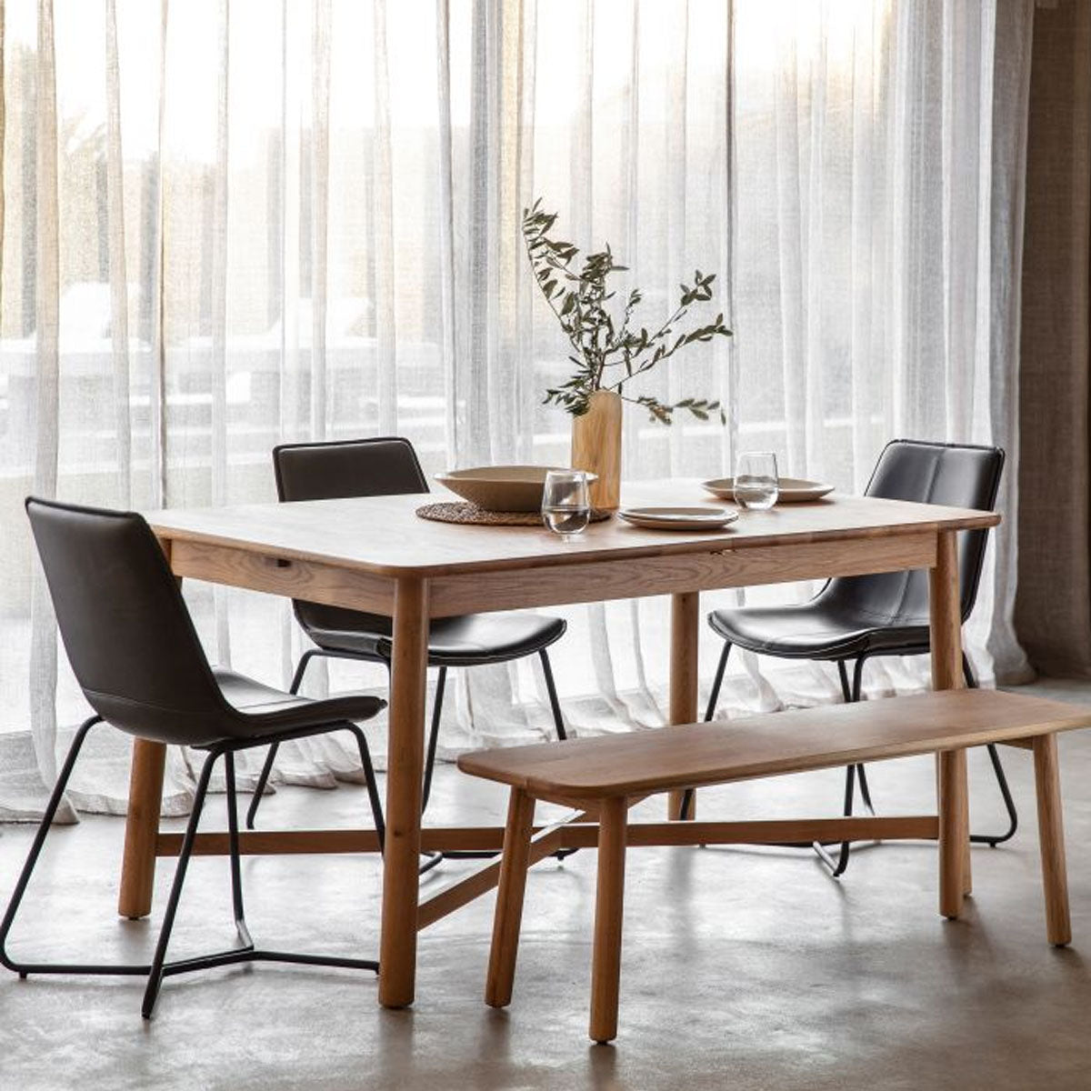 Gallery Direct Kingham Ext Dining Table 1500/2000x950x750mm