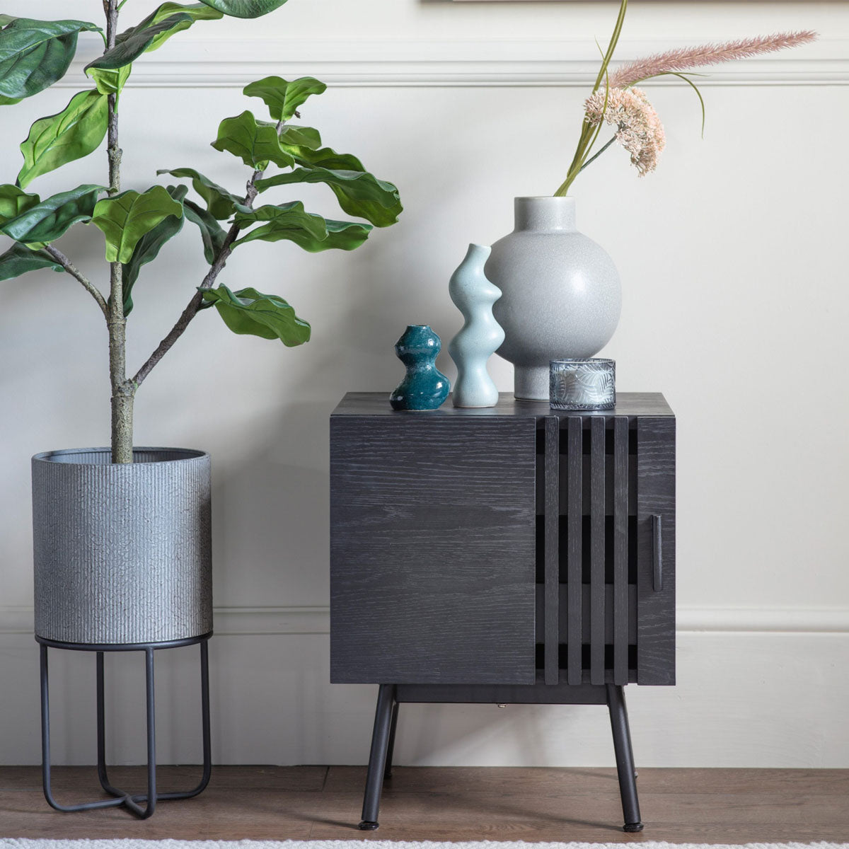 Gallery Direct Holsen Side Table Black 450x420x550mm