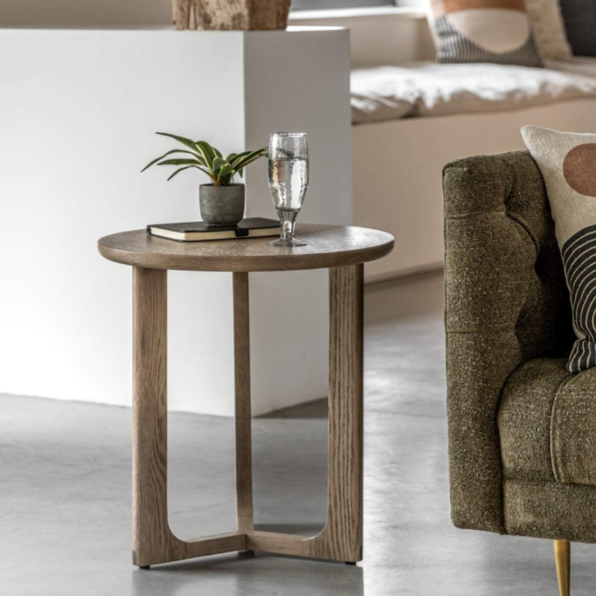 Gallery Direct Craft Side Table Smoked 500x500x550mm