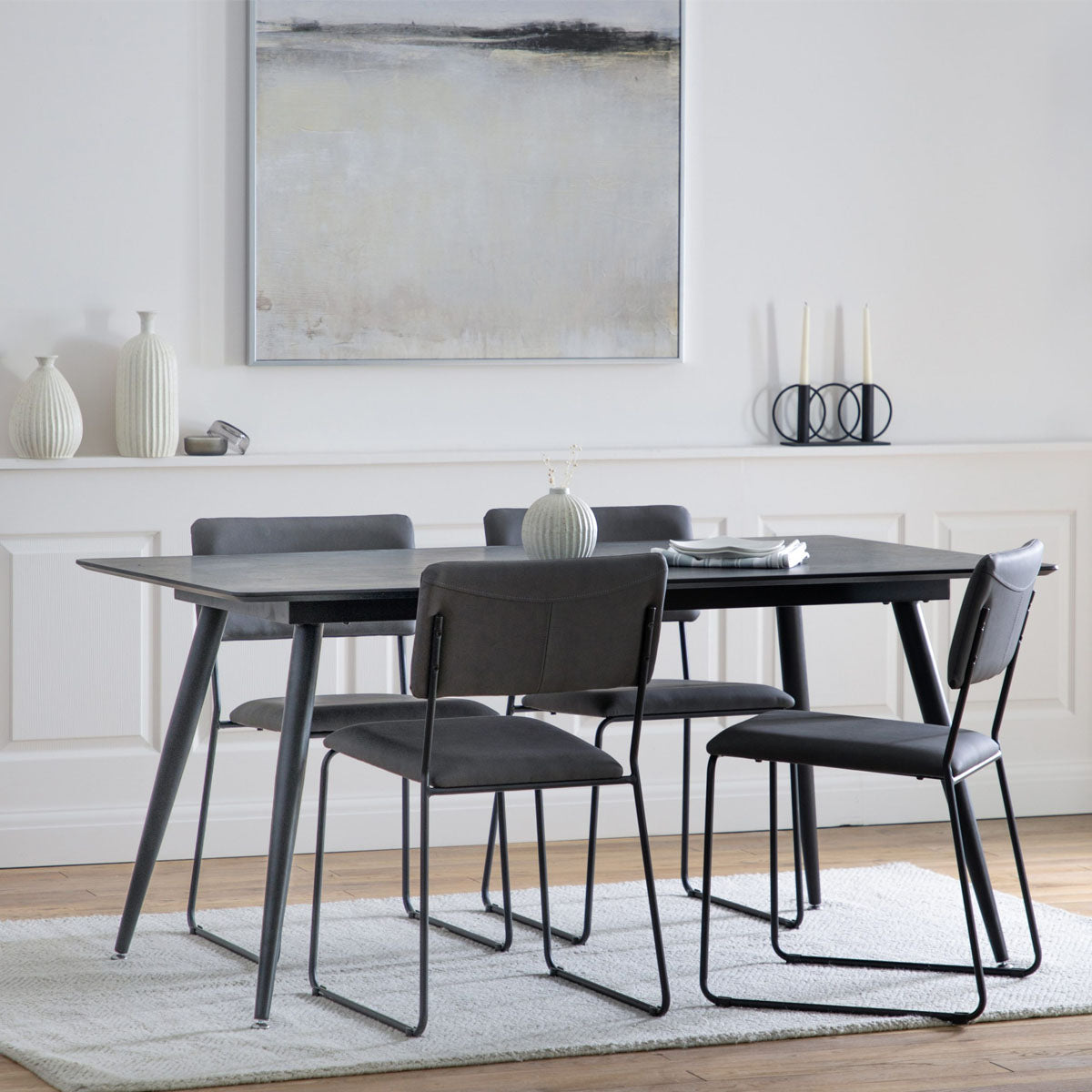 Gallery Direct Astley Dining Table Black 1600x900x750mm