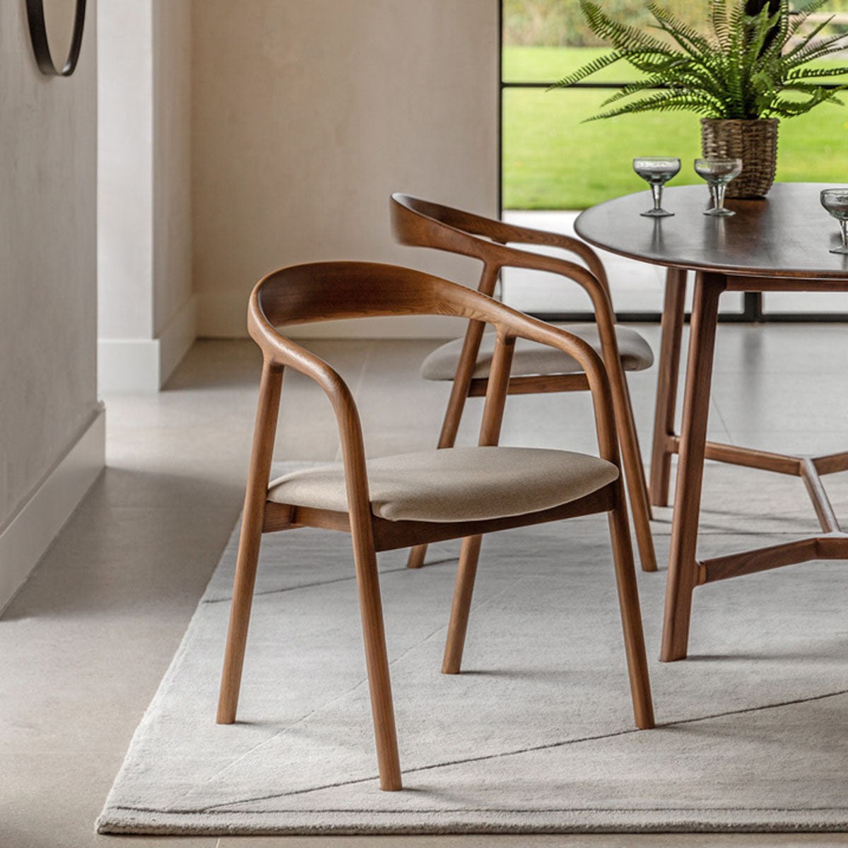 Gallery Direct Madrid Dining Chair Walnut UPH 552x565x775mm (2pk)