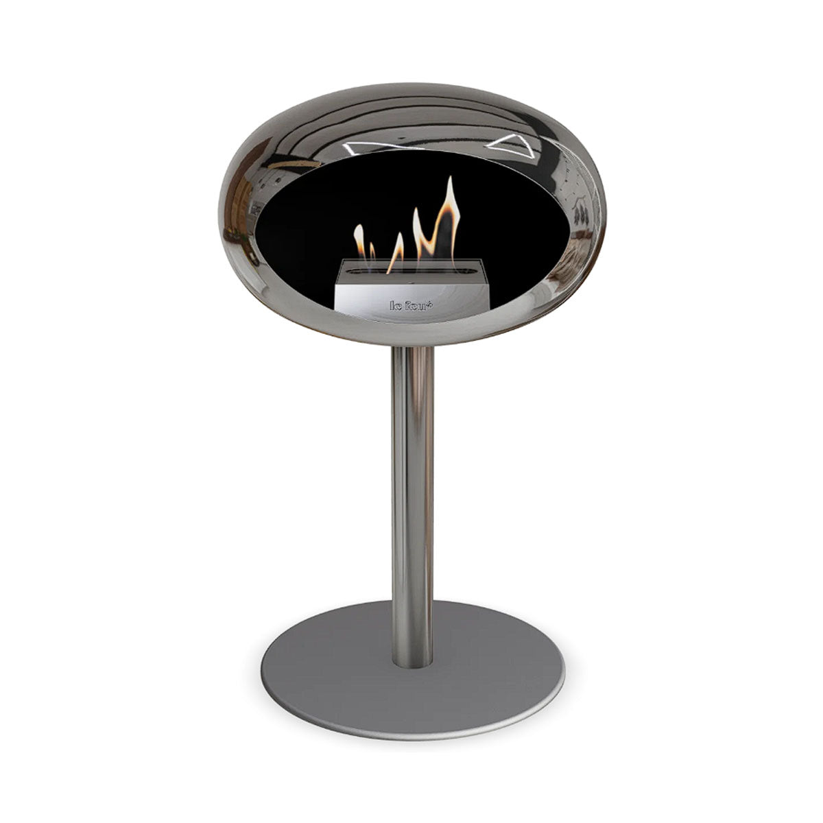 Le Feu Ground Steel Low - Chromed Silver - 60mm Pole Width